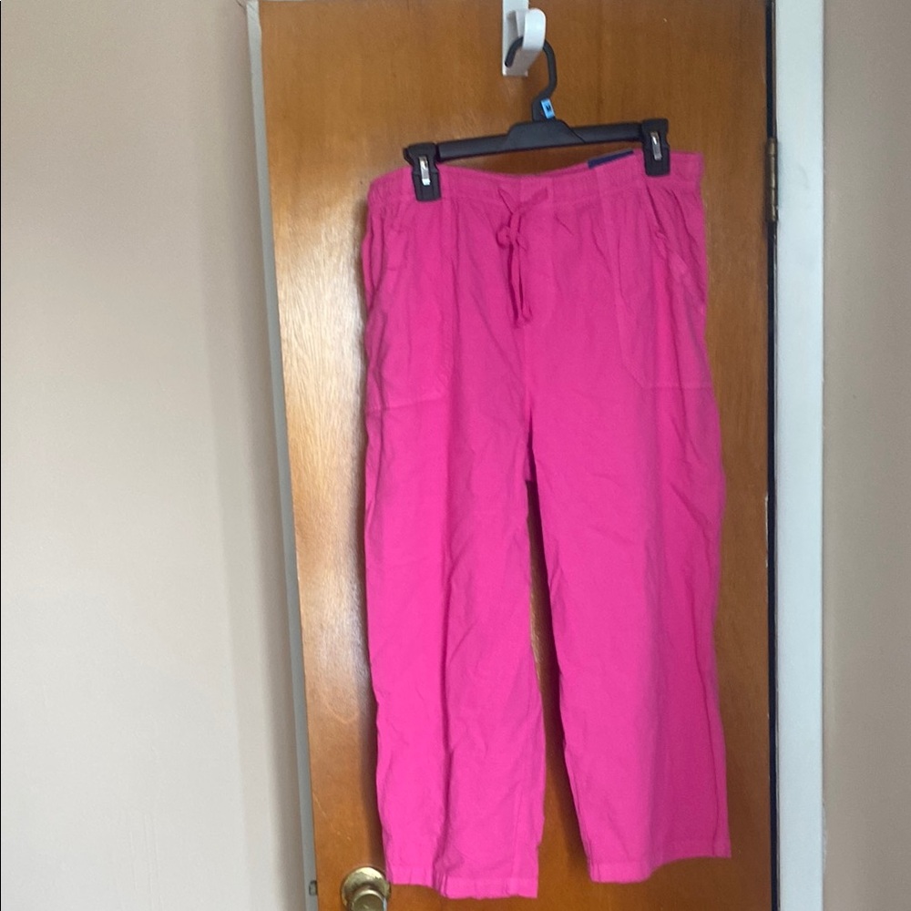 ➡️2/$20❗️⬅️ Basic Editions Fuchsia & Aqua Relaxed Fit Pants